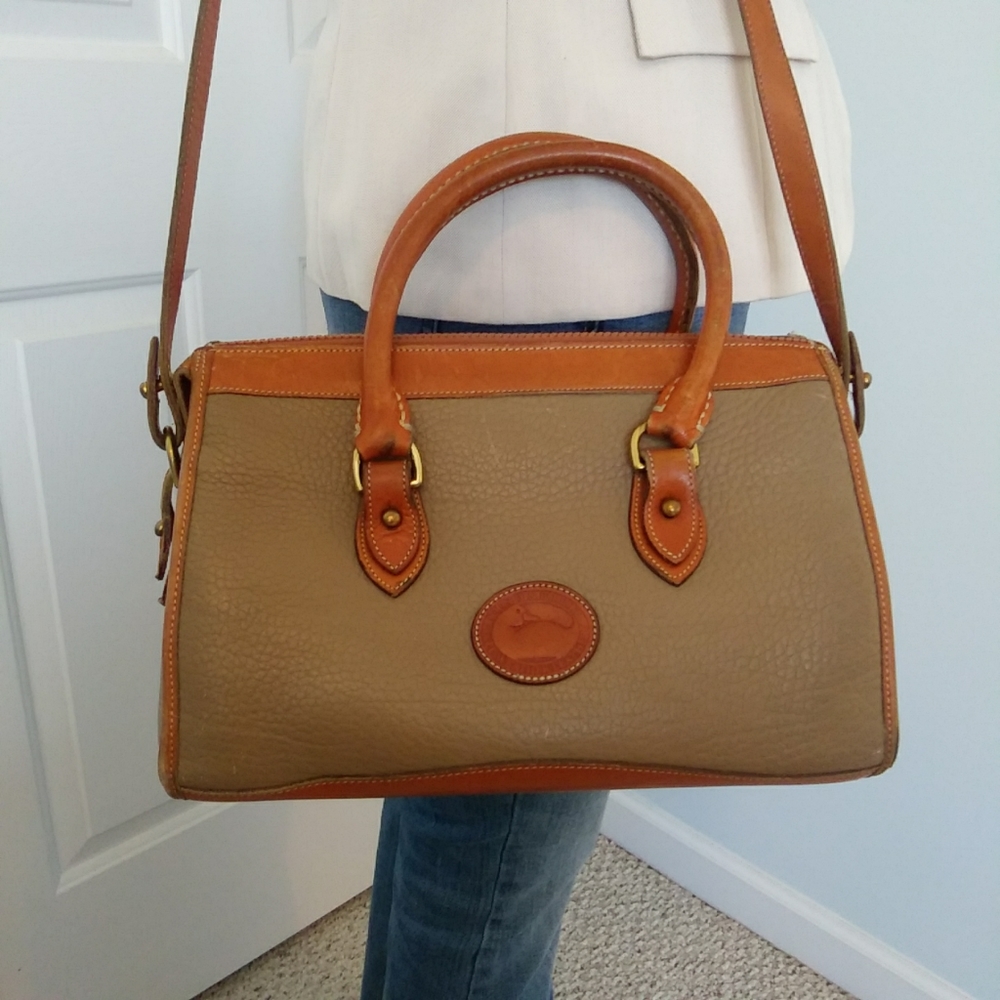 Dooney & Bourke AWL Tan Satchel Purse - Vintage